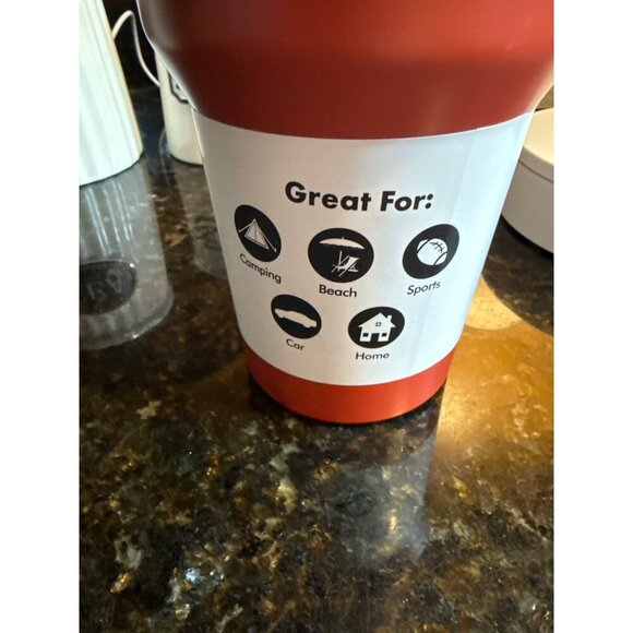 Flow Hydration 40oz Red Insulated Tumbler With Handle & Straw For Camping Sports - Picture 4 of 8